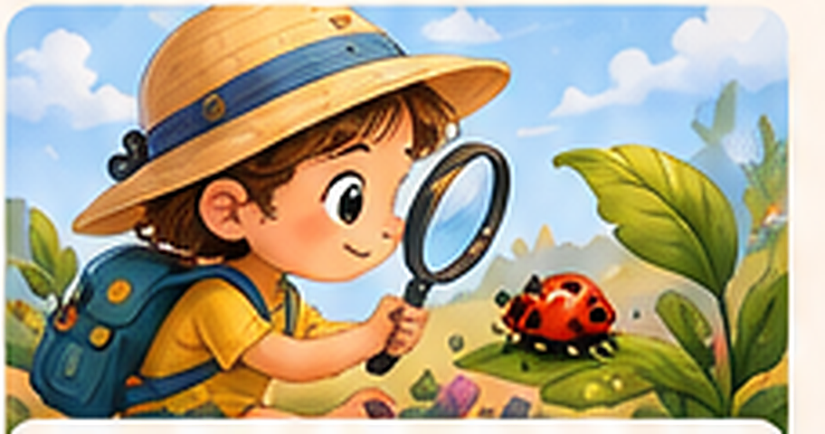 Educational illustration of a young explorer