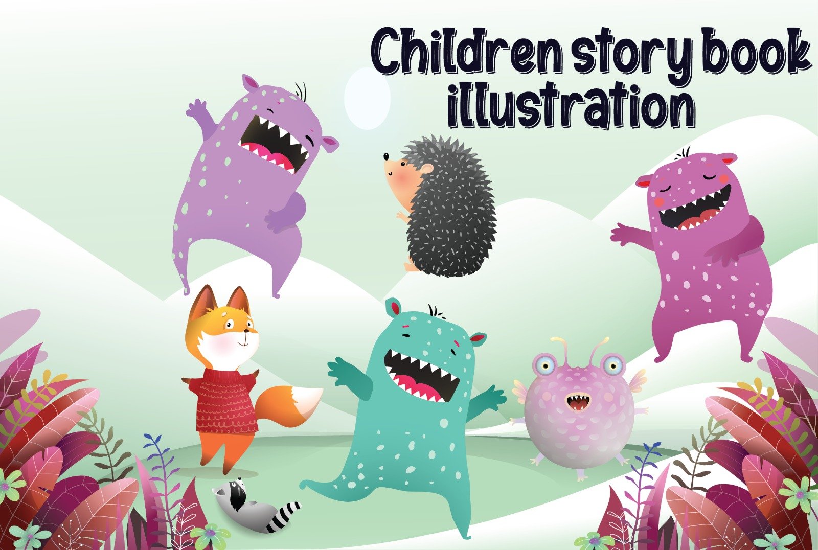Children story book illustration